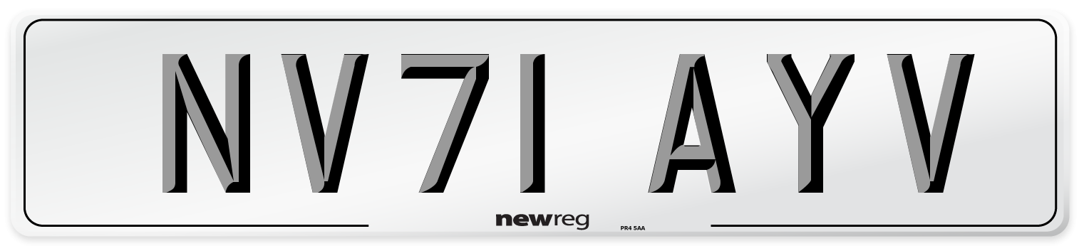 NV71 AYV Number Plate from New Reg